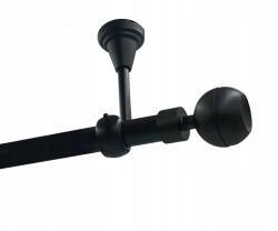 Imperia Deco Egyrudas függönykarnis, Metal, mennyezeti, 19mm, Matt Fekete, 200cm, Gömb Optic véggel, Karika Nélkül (KAR.MET I SUFIT /19/ 200cm CZARNY OPTIC SOLO)