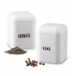 Tadar 2 db-os konyhai teáskanna szett szénacél fehér matt (5903313463584)