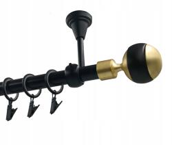 Imperia Deco Függönykarnis szimpla Fém Mennyezeti 19mm Fekete Matt 360cm Gömb Black&gold (KAR.MET I SUFIT /19/ 360cm CZARNY KULA DUŻA)