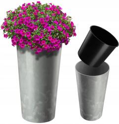 Kadax Virágtartó 26cm Virágtartó Betéttel Műanyag Szürke (K9946)