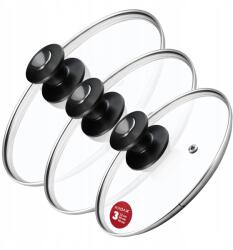 Kadax Üvegfedő 22/26/30 cm Hőálló Serpenyő Fedő Szett (K8396)