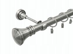 ESTAdeco Függönyrúd Egyágú Fém 25 mm Ezüst Nikkel 180 cm Végváltozatok (karnisz I 25mm MIX Nikiel)