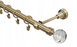 Imperia Deco Egyrudas fém karnis, arany színű, választható végződésekkel Imperia Deco, 19 mm átmérő, 200 cm hosszú (KAR.MET. I /19/ 200cm Złoto Antyk MIX)