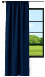 NOW-ART Kész függöny sima 145x240 félig fényzáró függönyök matt sötétkék (LEN-C 145x240 na żabki taśmie tunel)