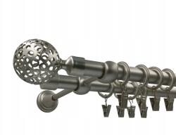 ESTAdeco Fém Függönyrúd Lux 19+19mm galvanizált Szatén 160cm Végváltozatok (karnisz II 19+19mm Satyna MIX)