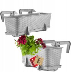 Kadax Erkélydoboz 40+60cm Virágtartó Állvány Fogantyúk 2db (K4559)