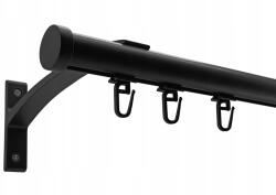 ESTAdeco Apartman Sín Függönysín Alu 20 mm Fekete 180 cm szett tűzőkapoccsal (Karnisz I 20mm CZARNY 180cm SZYNA ALU agrafki)