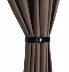 ESTAdeco Bőr Kötőző zsinór sötét függönyökhöz, drapériákhoz Fekete (UCHWYT DO ZASŁON SKÓRZANY CZARNY)