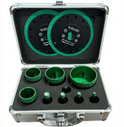 MMD Lyukfúró készlet MMD Ø6-68 mm 2 db Ø125 mm-es vágótárcsa adapter koffer (MMD Zestaw Otwornic diamentowa 6-68 2x tarcza)