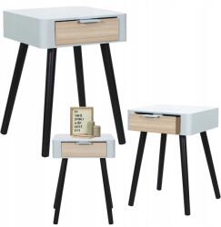 HowHomely Wendy éjjeliszekrény fiókkal szürke modern hálószoba Loft (HH-HD7465)