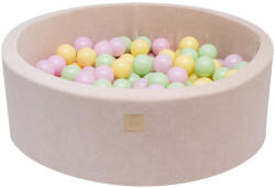 MeowBaby Piscina uscata cu 250 de bile (Pastel Roz si Galben, verde deschis) MeowBaby, Spring, Catifea Ecru (B001032)