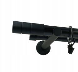 ESTAdeco Dupla Függönykarnis fi25+19mm Fekete 160cm Henger (karnisz II 25+19mm Czarny Mat CYLINDER)
