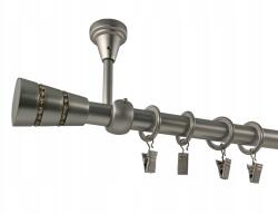 ESTAdeco Fém Függönyrúd, Mennyezetre Szerelhető, 19mm, Galvanizált Szatén Szín, 160cm, Végválasztékkal (karnisz SUFIT I 19mm SATYNA MIX)