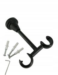 ESTAdeco Függönytartó Konzol Mennyezetre, 19+19mm, Matt Fekete (wspornik sufitowy fi19+19mm CZARNY MAT)