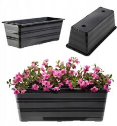 Kadax Erkélyláda 40 cm Virágtartó Erkély Antracit (K9031)