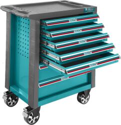 TOTAL Carucior de scule TOTAL Industrial 328 piese - 7 sertare, complet echipat cu tavi EVA (THPTCS73281) Trusa unelte