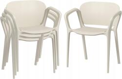 Outsunny Vízálló kerti székek karfával és háttámlával, 4 darabos szett (84G-748V00WT)