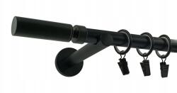 ESTAdeco Függönyrúd Fém 19mm Fekete Modern 160cm Waldo (karnisz I Ø19mm Czarny Mat WALDO)