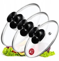 Kadax Üvegfedő 16/18/20 cm Hőálló Serpenyő Fedő Szett (K8385)