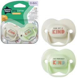 Tommee Tippee Suzeta ortodontica pentru 0-6 luni Anytime Alb/Verde, 2 bucati, Tommee Tippee