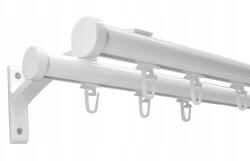ESTAdeco Alu Apartman Sín Függönysín 20+20 mm Fehér 180 cm tűzőkapcsokkal (Karnisz II 20mm SZYNA ALU + agrafki)