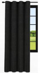 NOW-ART Kész függöny, velvet (bársony) 140x260 cm, karikás, bársony függöny nappaliba, Fekete (5905575588654)