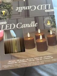  Led Gyertya Szett 4 Darab, viasz, valódi viasz hatású Bézs (CA19005)