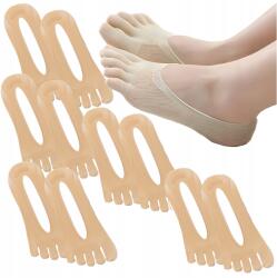  5X Nyomásmentes Zokni Csúszásgátló Lábujj Zokni Bézs 38-43 (Skarpety Bezuciskowe Grzybica Beżowe Stopki)