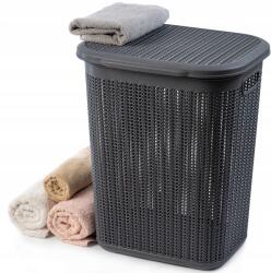 Kadax Szennyestartó Kosár 50L Műanyag Tartály Nagy Fedéllel Szürke (K256)