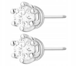 ZŁOCISTO Fehér Arany Fülbevaló Gyémánt Stift Csavart Arany 585 Ajándék Gravírozás (DLA DZIEWCZYNY NARZECZONEJ)