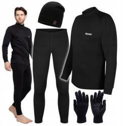 Ercole Férfi Termoaktív Fehérnemű Szett XL Méretben, Téli Sapka és Kesztyű Szettel XL (Koszulka Spodnie Czapka Rękawiczki KPL K1-XL)