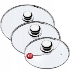 Kadax Üvegfedő 22/26/30 cm Hőálló Serpenyő Fedő Szett (K8392)