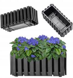 Kadax Erkélydoboz Virágtartó 38x18x16, 5 cm Antracit Erkély (K8029)