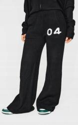 Prettylittlething Fekete Klasszikus Kötött Nadrág Széles Prettylittlething Felirattal M