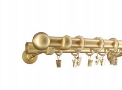 ESTAdeco Függönykarnis Dupla 19+19mm Arany Matt 160cm Golyó (karnisz II 19+19mm Mosiądz Mat Kulka)