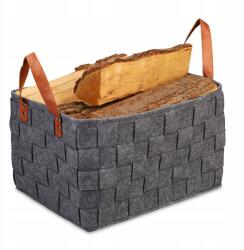  Filc Kosár Fonott Fogantyúkkal, Tárolásra: Fa, Újságok, Játékok (5907001985327 05907001985327)