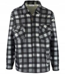 Agrafka Meleg polár férfi kockás ing, fehér szőrmével bélelt, XL-es (5905756088980)