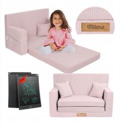 Flumi Kanapé Összecsukható kanapé gyerekeknek habszivacs ágy kordbársony matrac Ingyenes Ajándékok (Sofa SZTRUKS RÓŻOWA)