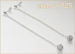 ArtWings Hosszú fülbevaló Discoball Ezüst 925 7 cm