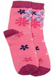  Rózsaszín virágmintás zokni kislányoknak 36-38-es
