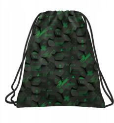 BackUP Sportzsák tornacipőhöz BackUP zöld mintás, Datastream (WOB7A63)