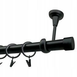 Imperia Deco Fém Függönysín Mennyezeti egy soros 25mm MIX Végvégek Fekete Matt 200cm (KAR.MET. I SUFITOWY /25/ 200cm CZARNY MIX)