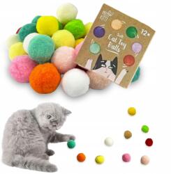 Puha Plüss Labdák Macskáknak, Színes Játék Szett 12 Darabos (5907001989974 05907001989974 59070019899740)
