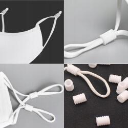 Karolina 100 db szilikon ütköző/stopper a maszkok zsinórjához fehér (123)