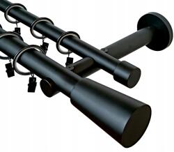 Imperia Deco Dupla fém karnis, fekete, különböző végződésekkel Imperia Deco 25+19 mm, 200 cm (KAR.MET. II /25+19/ 200cm CZARNY MIX)