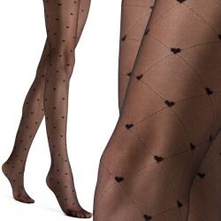 Fiore Mintás harisnya Fiore 20 den fekete black 2-es méret Cuori (G6120)