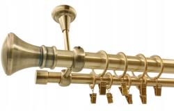 ESTAdeco Dupla Mennyezeti Függönykarnis Fém arany antik mix végek 25+19 mm 180 cm (karnisz SUFIT II 25mm MIX Złoto Antyk)