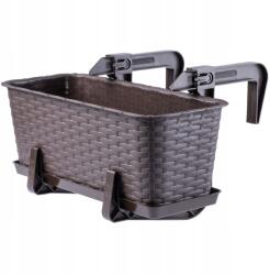 Kadax Erkélyláda 40 cm Virágtartó Állvány Fogantyúk Erkély (K2868)