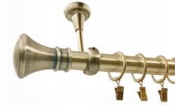 ESTAdeco Függönyrúd, Egysoros, Mennyezeti, Fém, antik arany színű, többféle végzáróval, 25 mm átmérő, 180 cm (karnisz SUFIT I 25mm MIX Złoto Antyk)