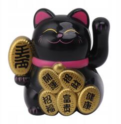  Szoláris Kínái Fekete Macska Szerencse Figura Maneki Neko (3115230044811)